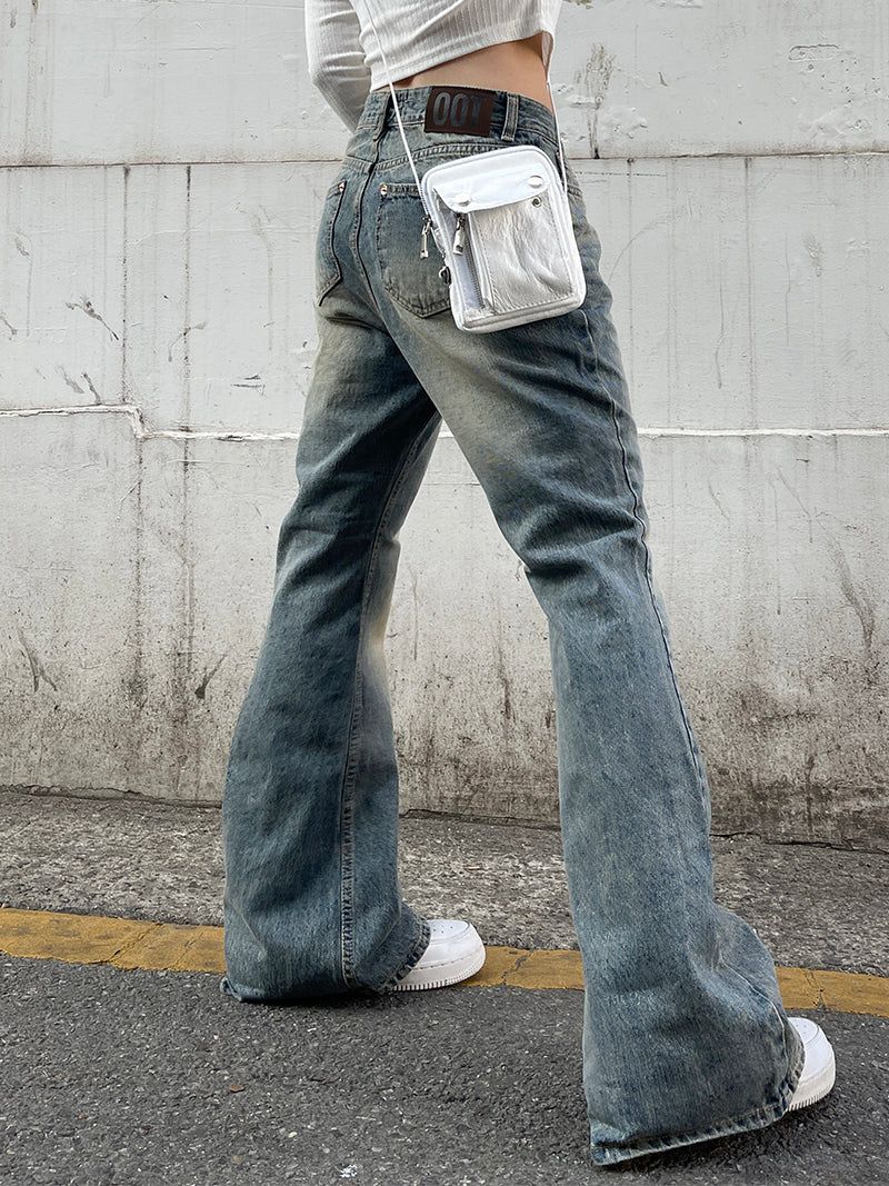 Washing Vintage Denim Bootcut Pants