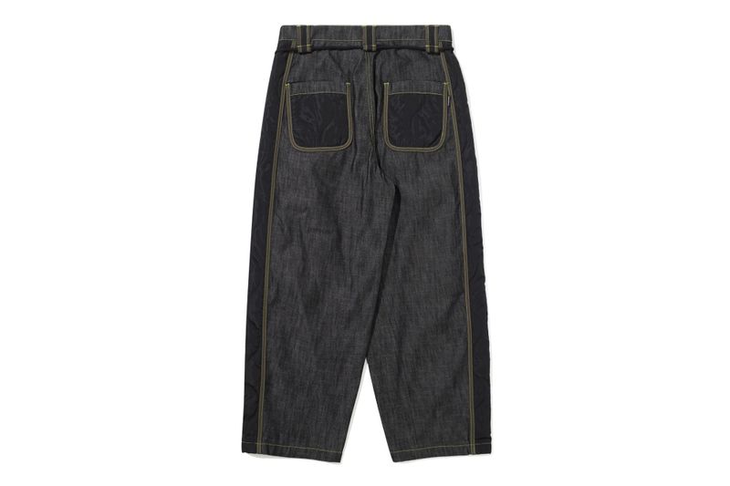 QUILTED DENIM PANTS