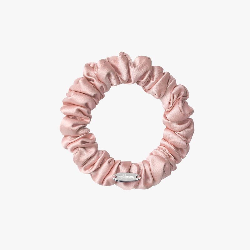 mellotory(メロートリー)の「MINI SHIRRING SATIN SCRUNCHIE (LIGHT PINK)(Hair Accessories)」