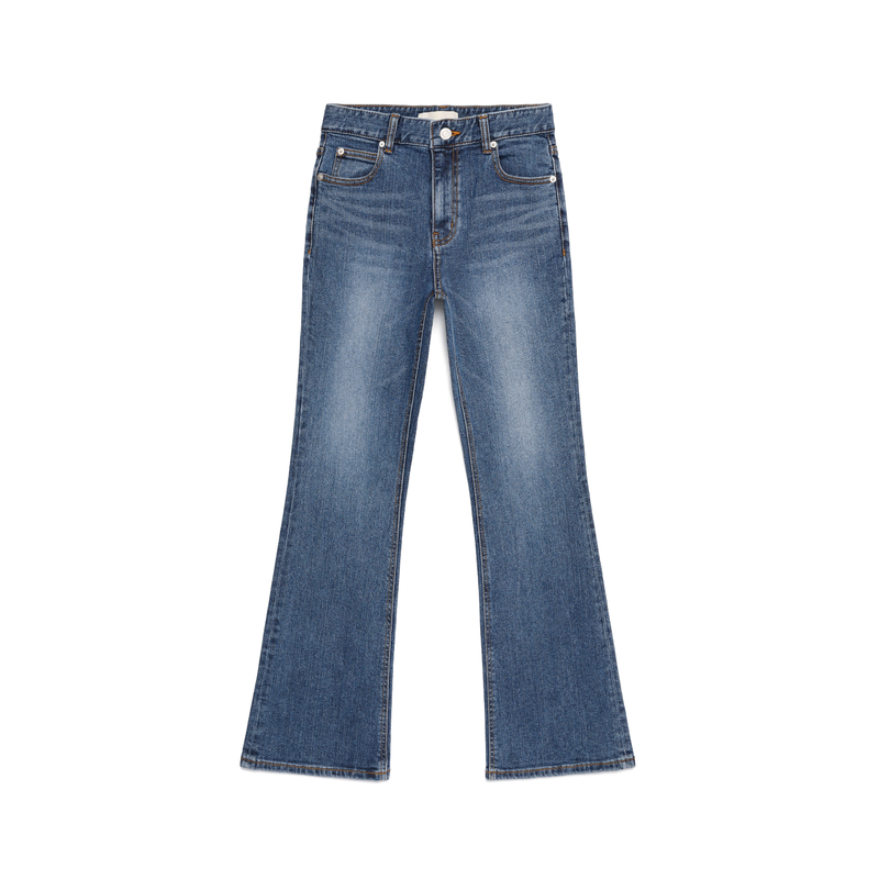 Middle blue wide boots cut - D002
