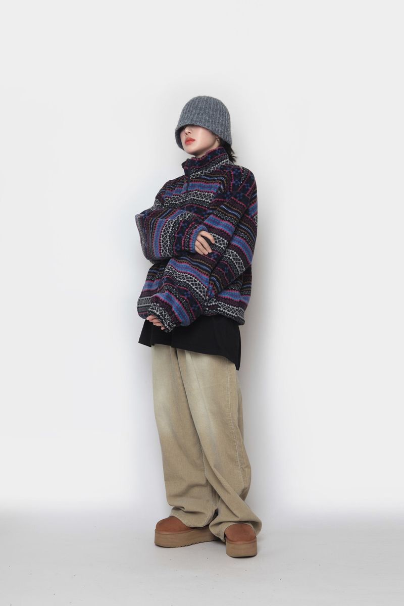 Elle Pattern Fleece Jacket