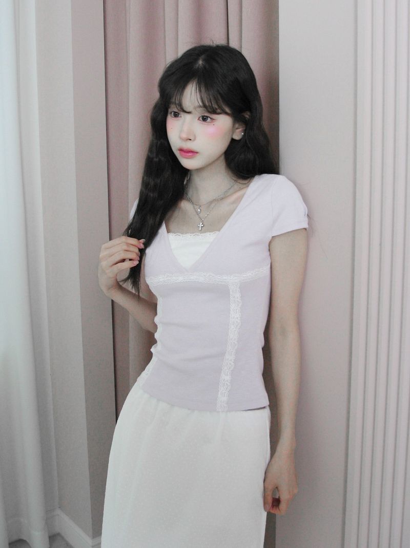 [MADE] Okiel Lace Short Sleeve Tee