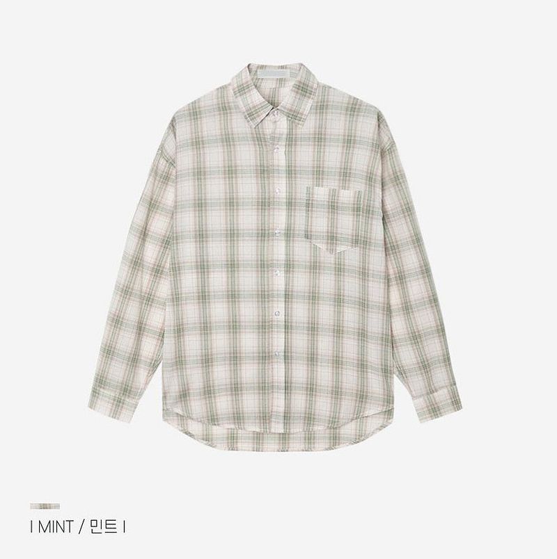 No.0860 soft check light over SHIRT (3color)
