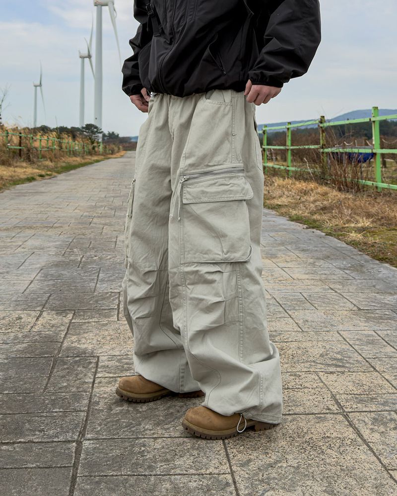 Zeka Zip Cargo Wide Pants