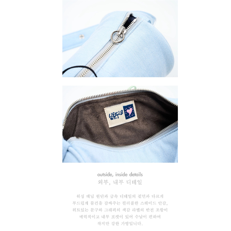 2WAY BELTED STRAP BARREL BAG SMALL_LIGHT WASH DENIM