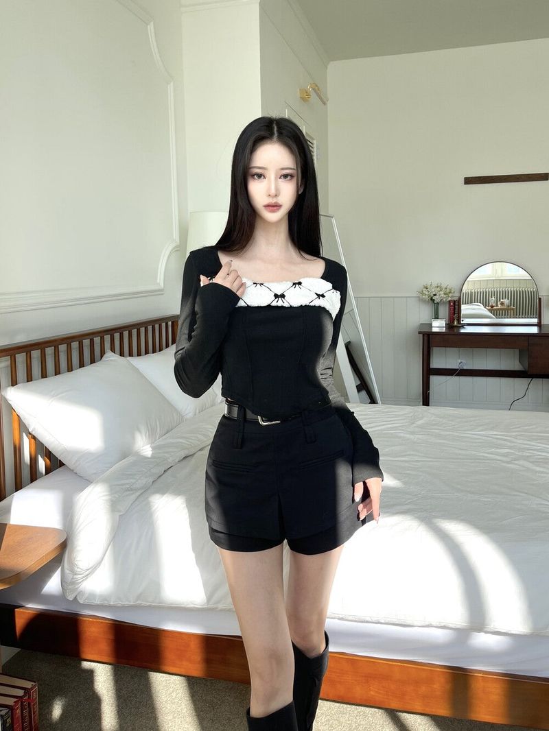 1111. Wrap slit belt mini sk (2color)