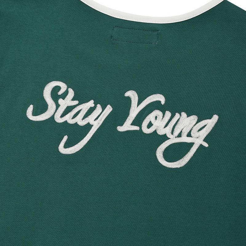 GRAPHIC RINGER T-SHIRT - GREEN   