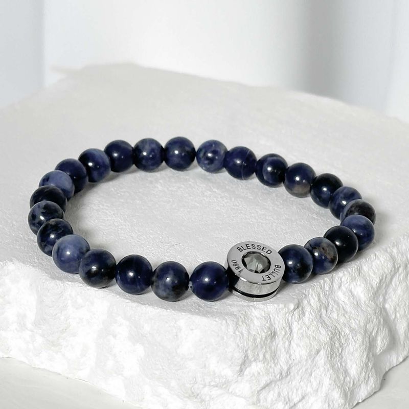BLESSED BULLET（ブレスドブレット）の「ss-bullet back gemstone beads bracelet_Blue_DIA（Accessories）」