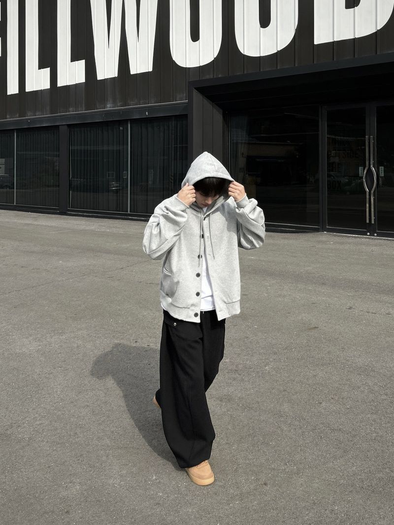 ONE SIDE SNAP BUTTON SWEAT PANTS