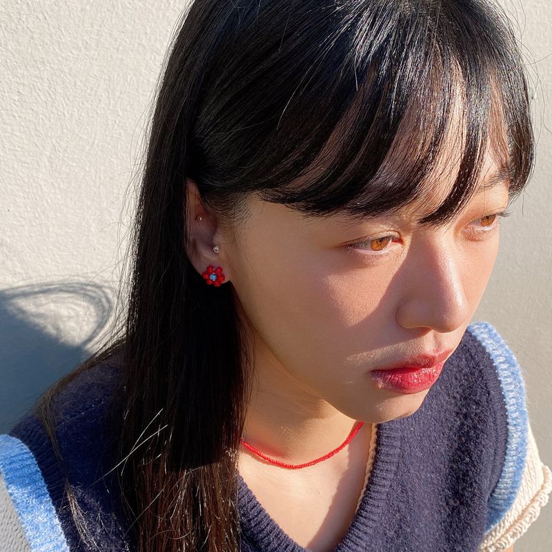 [MADE]Red Fine Beads Necklace