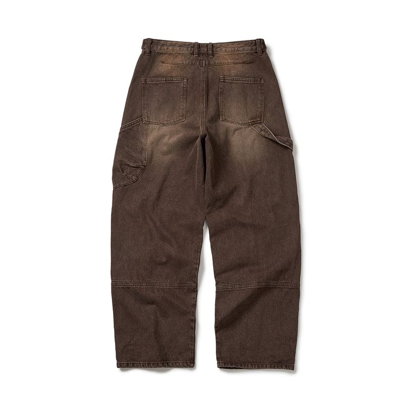 Double knee denim work pants / Brown