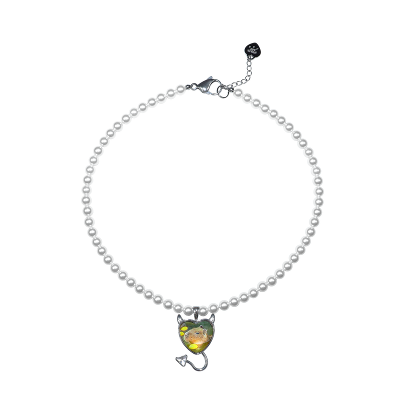 Devil heart PEARL necklace