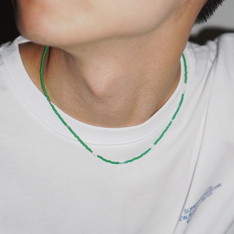 OURPIERRE(アワーピエール)の「LOVE SKINNY BEADS NECKLACE GREEN (M)(Accessories)」