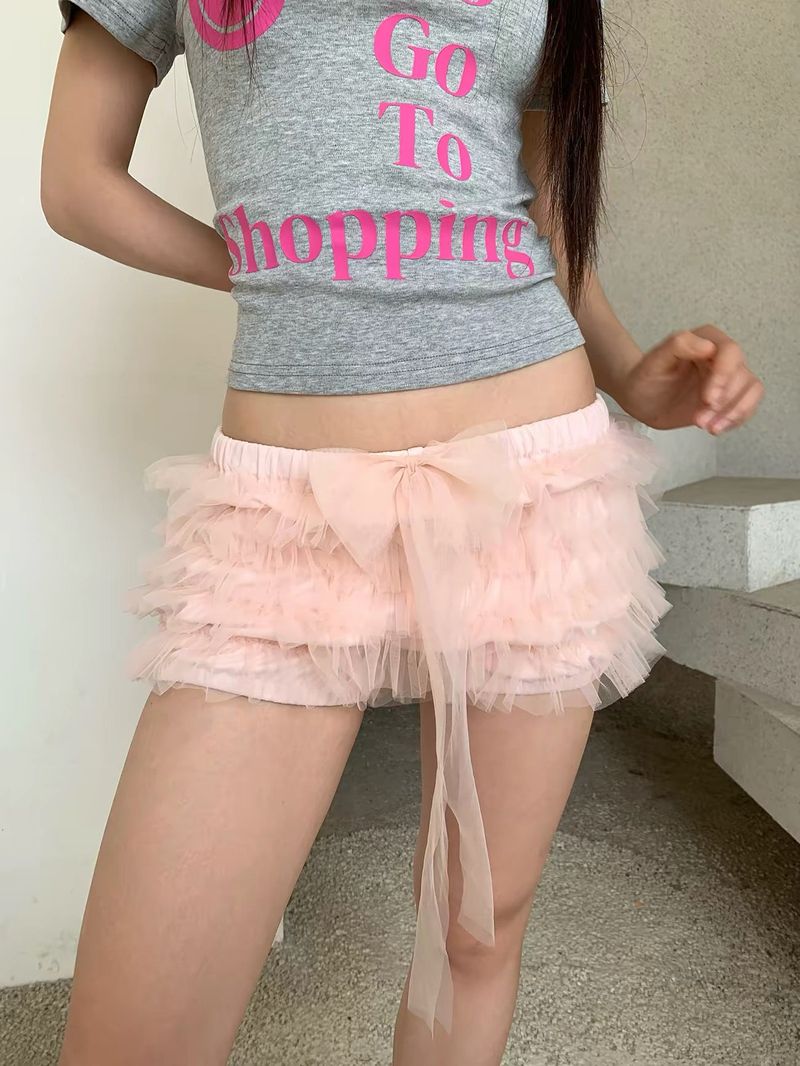 eat me plz（イート ミー プリーズ）の「EatmePlz Strawberry Soda Low-Waisted Mini Shorts Ultra-Short Folded Pants（Pants）」