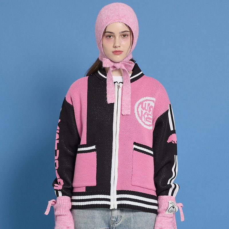Sporty Logo Zip-up Cardigan