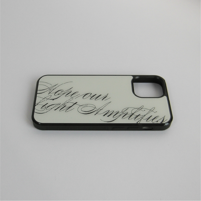 [MADE] slogan glass bumper case (ivory)