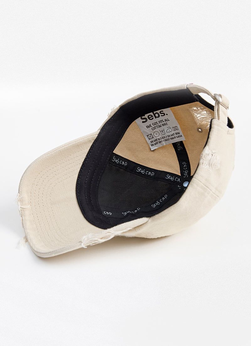 Sebs. COM BALL CAP (WASHING)-CREAM