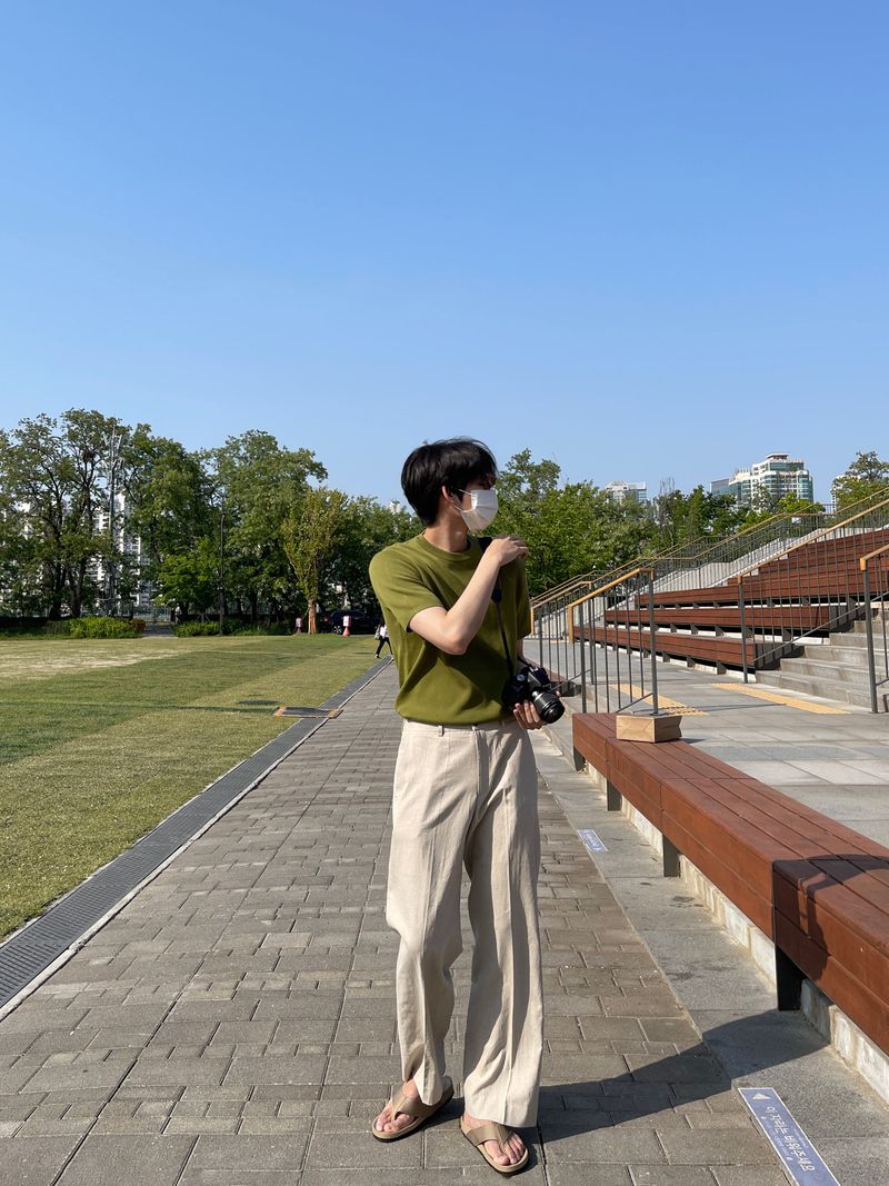 Summer linen ice back banding slacks (3 colors)