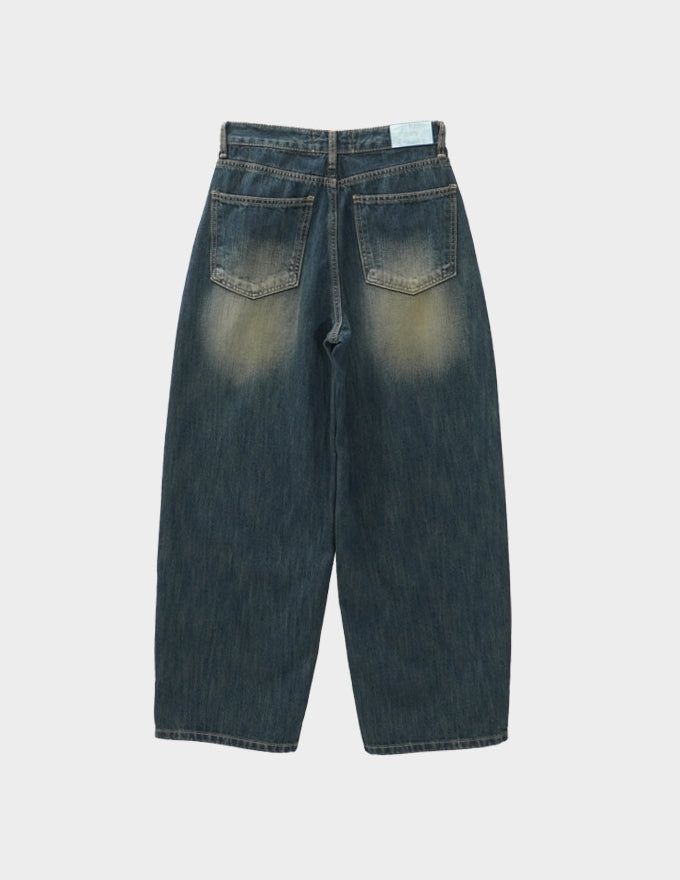 Retro washing denim pants
