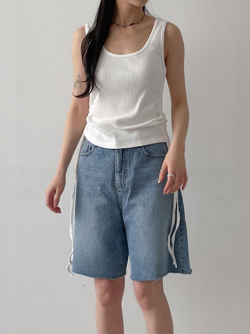 INCHANT ME(インチャントミー)の「Out Half-Length Wide Denim Pants(Pants)」