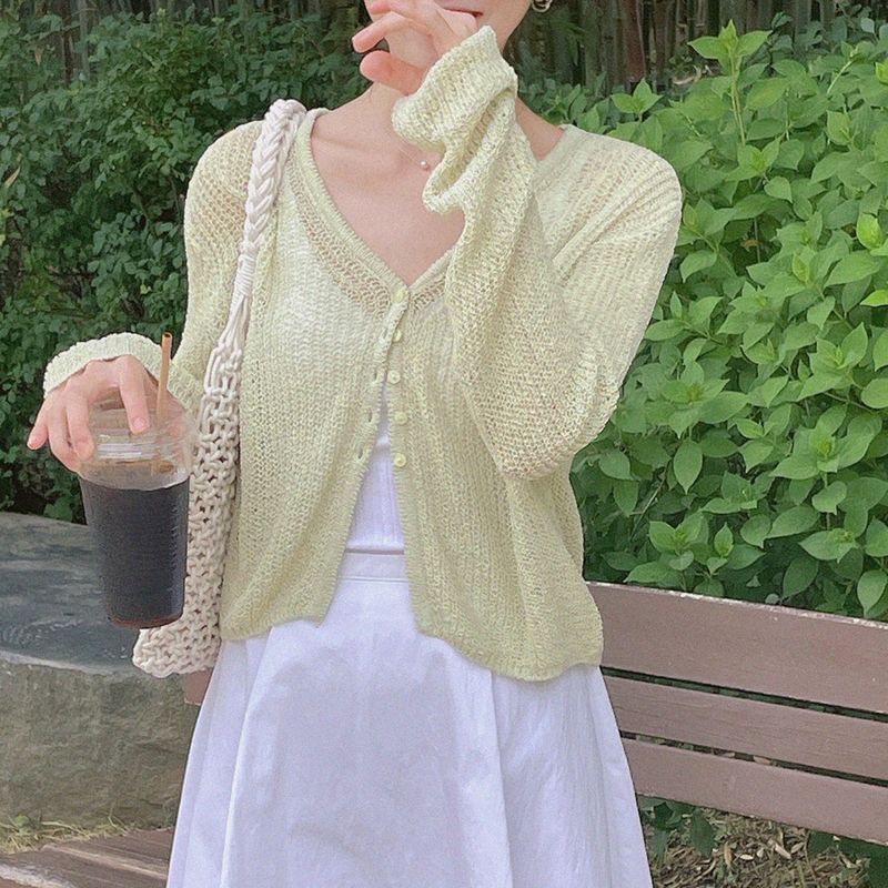 natural mind(ナチュラル マインド)の「Miel Summer Cropped Cardigan(Tops)」