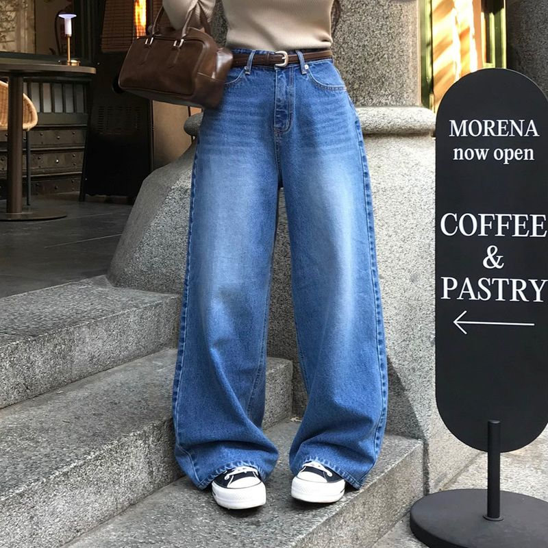 [BELLIDE MADE] Shearing, back pocket denim wide pants