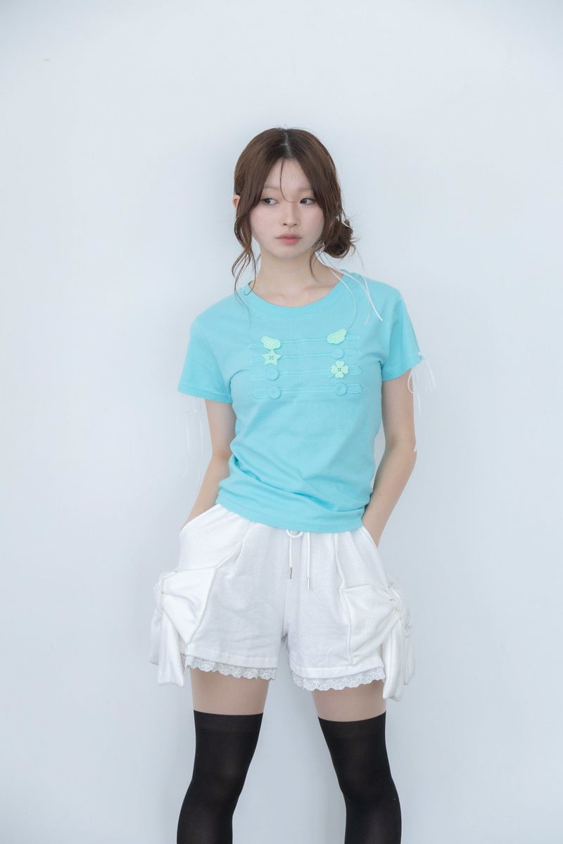 LITALMUTE（リタルミュート）の「napoleon bottan tee(mint)（Tops）」