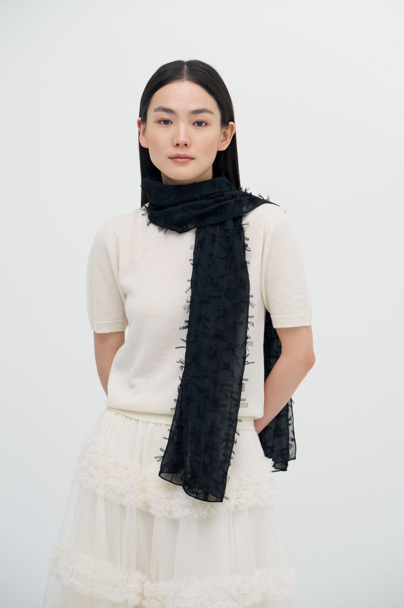 Tassel Ribbon Layer Scarf_2 colors