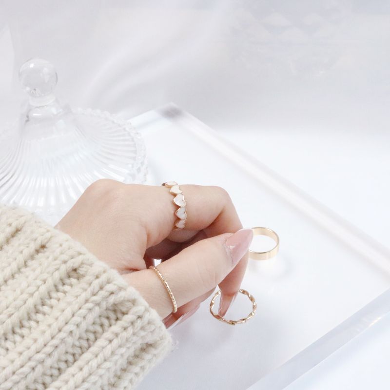 Swan Heart Layered Ring Set