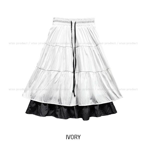 Mien Dot Layered Midi Skirt