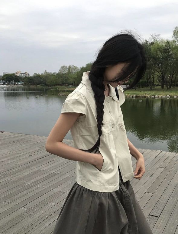 Mote Keyring Fold Shirred Cotton Long Skirt