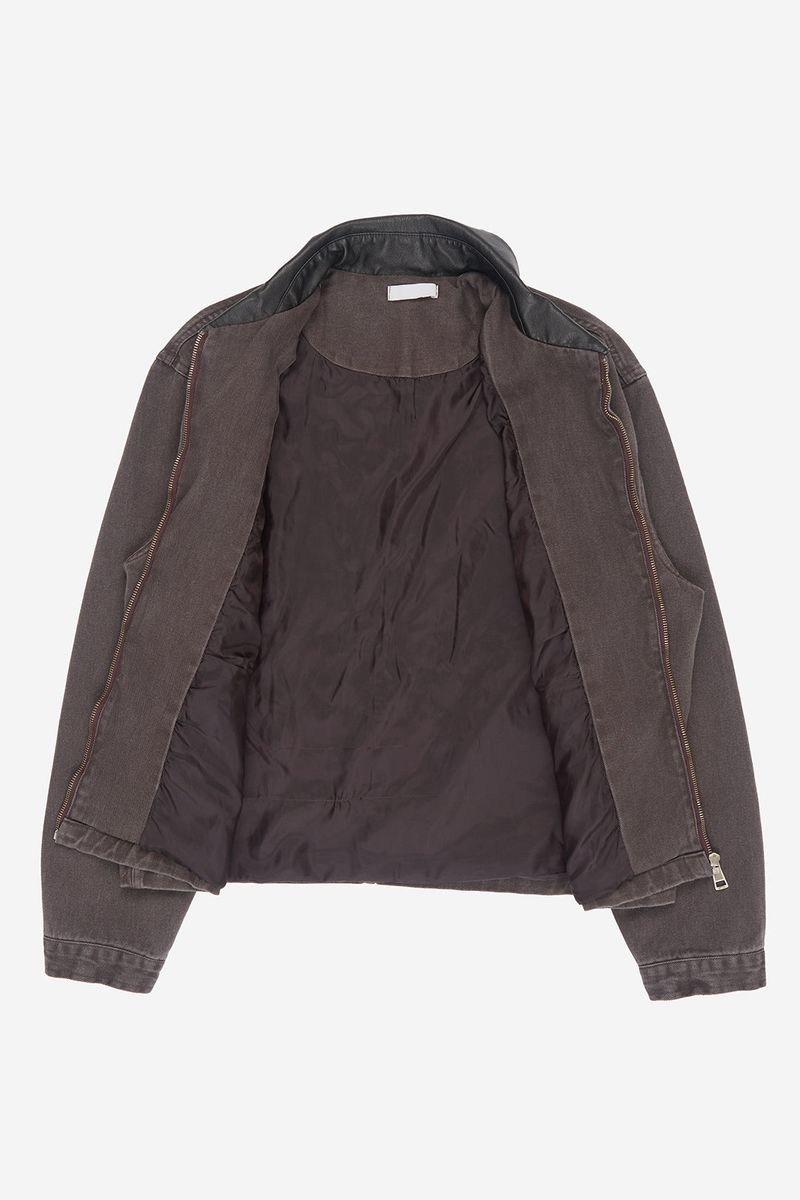 Spencer leather collar vintage work jumper