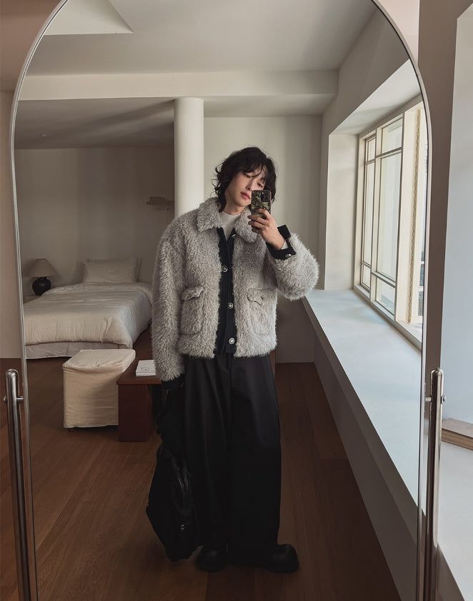 Superior tweed fur jacket