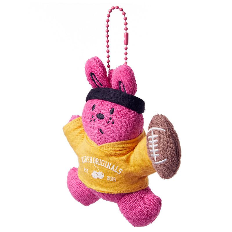 WITTY BUNNY RUGBY PLAYER KEYRING [PINK]