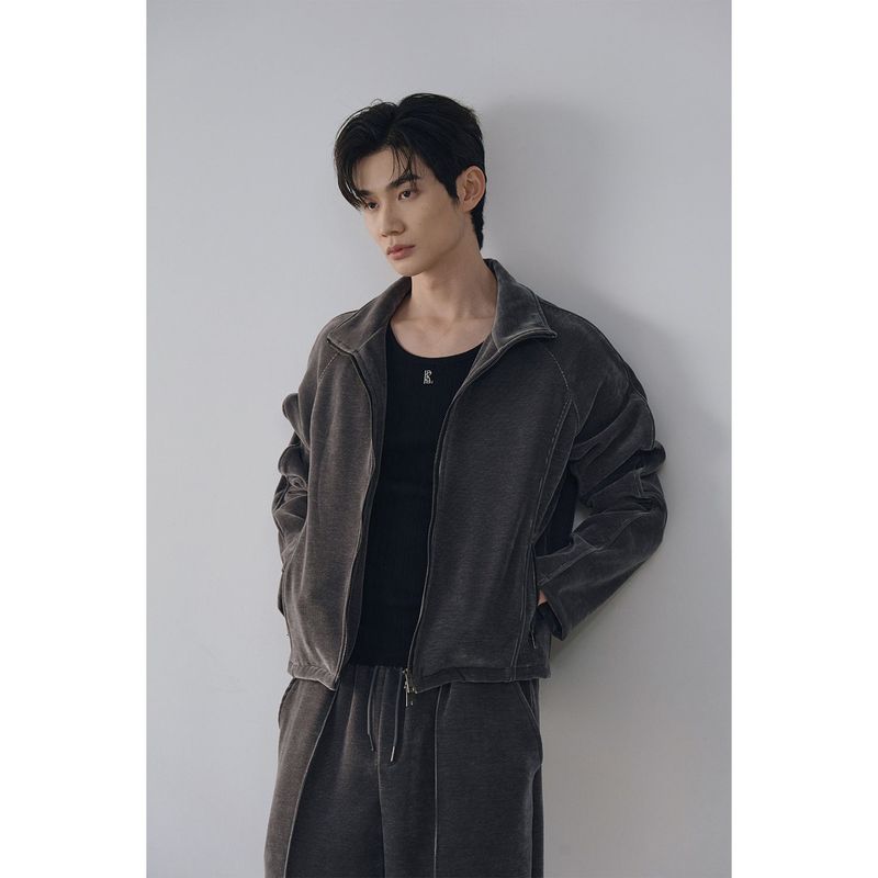 Velvet corduroy line pants(Charcoal)
