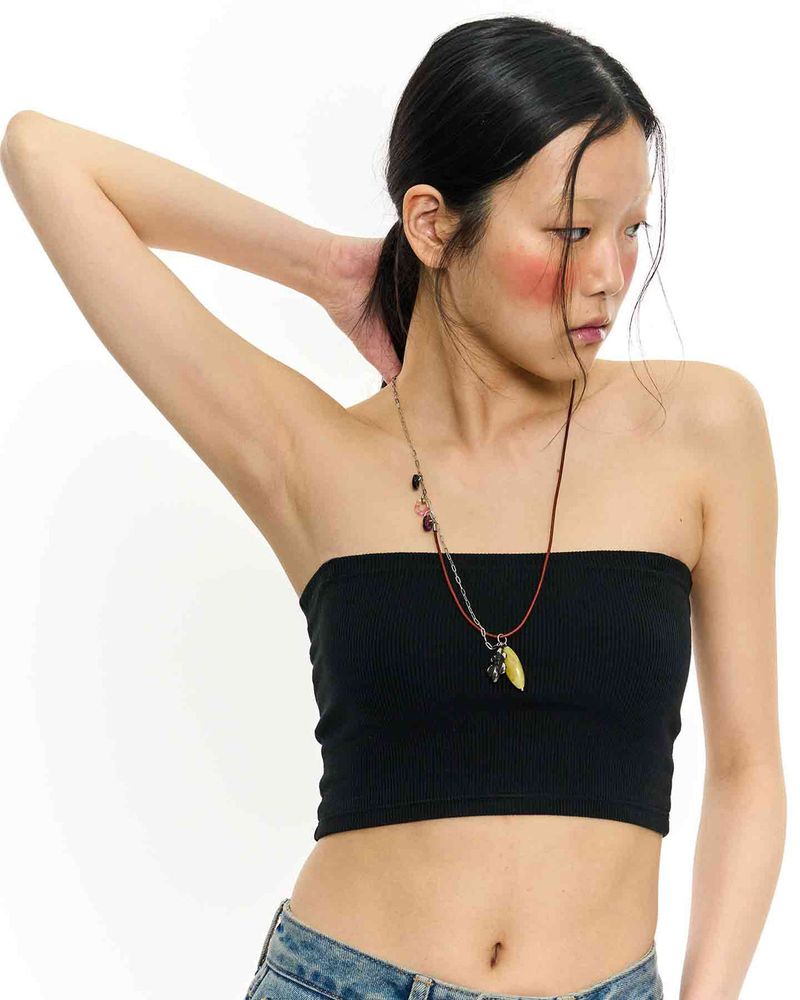  Stone Combi Necklace - Anchor _ BROWN