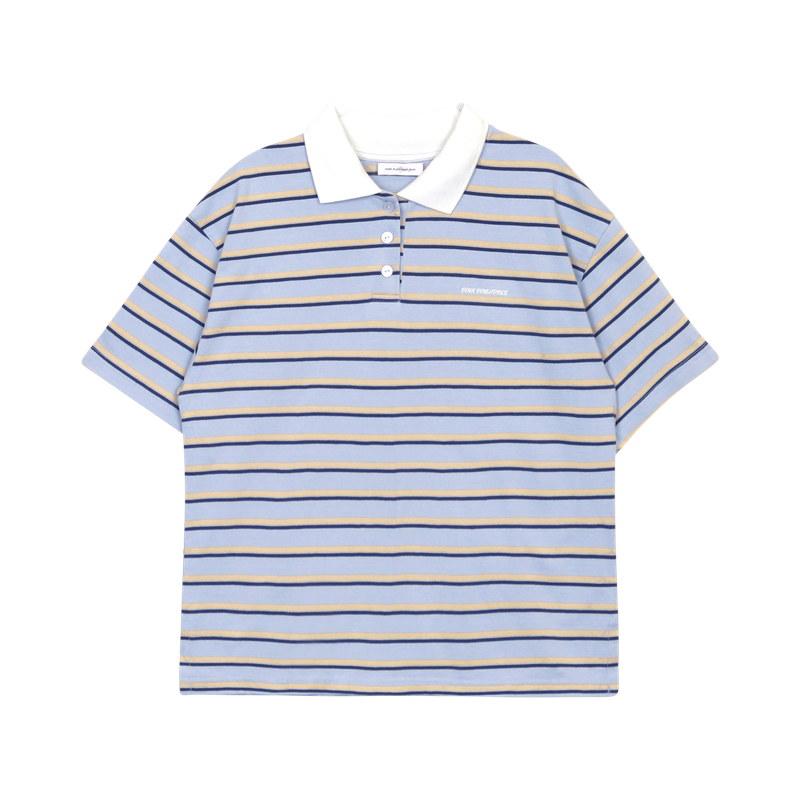 マルチストライプカラーハーフTシャツ