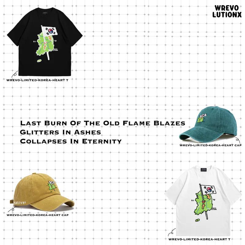 "K-Heart" Denim Washed Baseball Cap (Mustard)