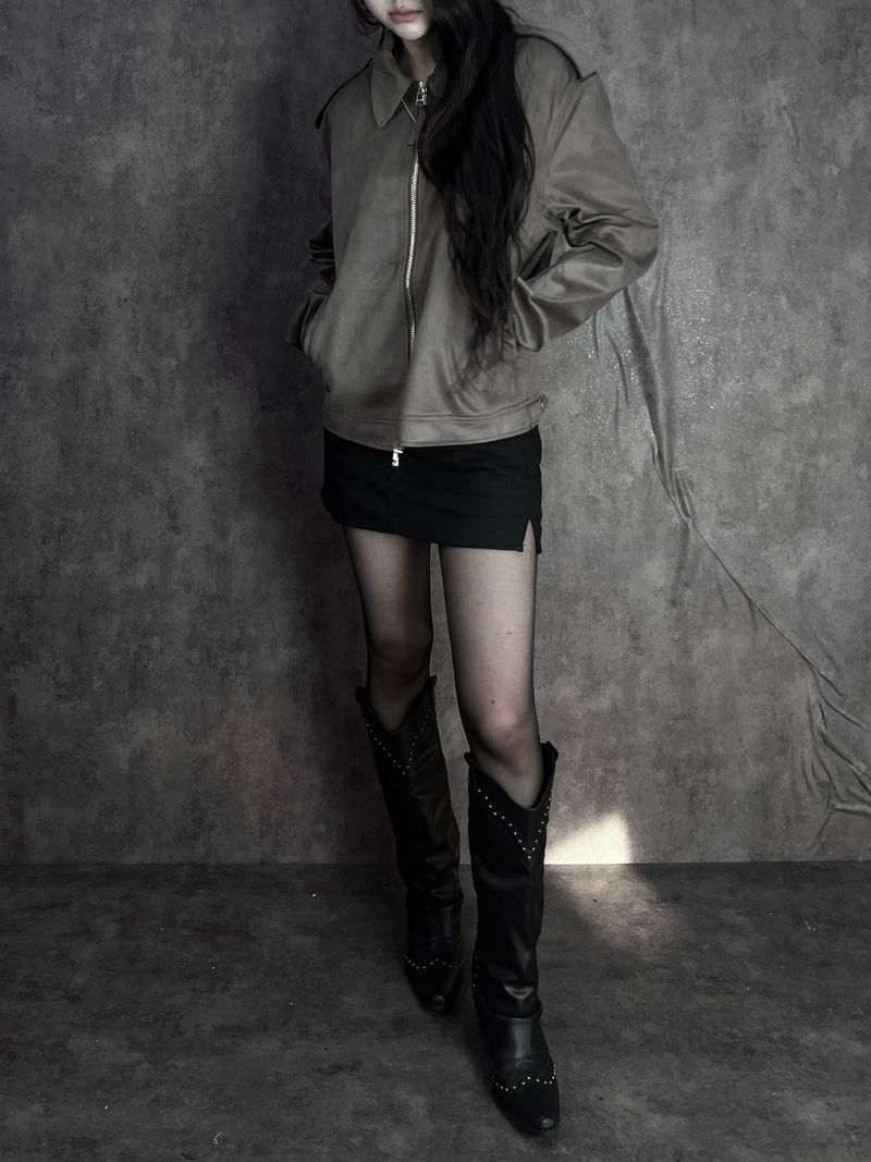 ash suede shoulder jacket (2color)