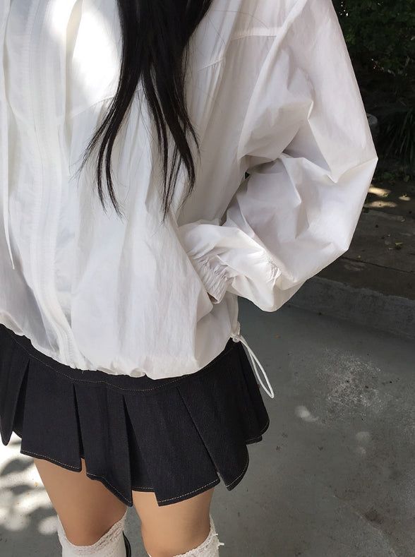Colsin Shirring Cut Strap Windbreaker