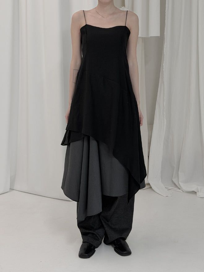 Celer Layered Unbalanced Chiffon One Piece