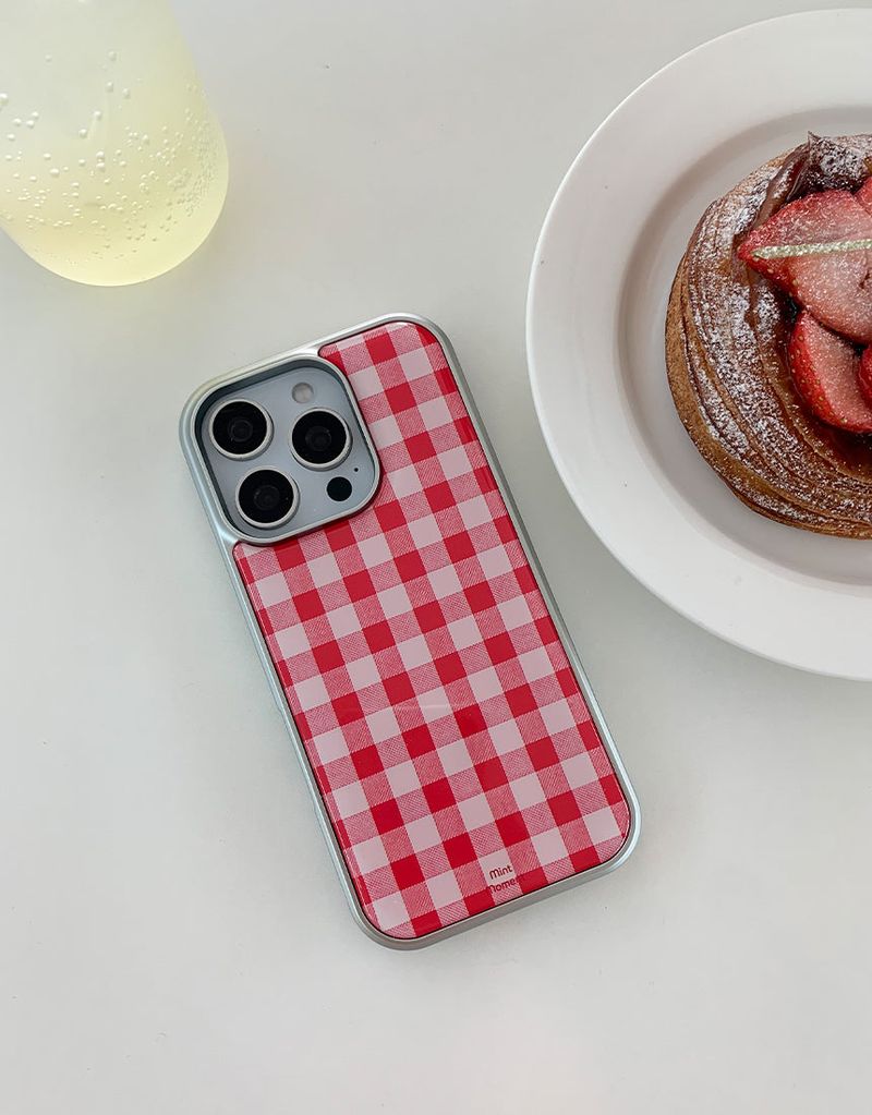 [MADE]ピクニックレッド シルバーエポキシ バンパー iPhoneケース