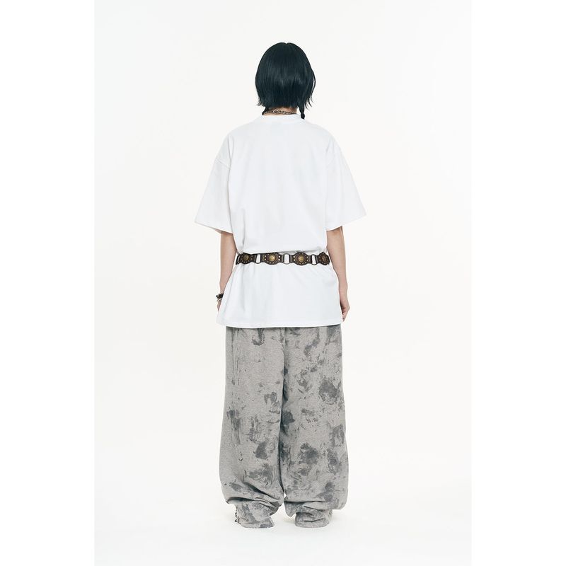 Check Applique Patch Short Sleeve - White