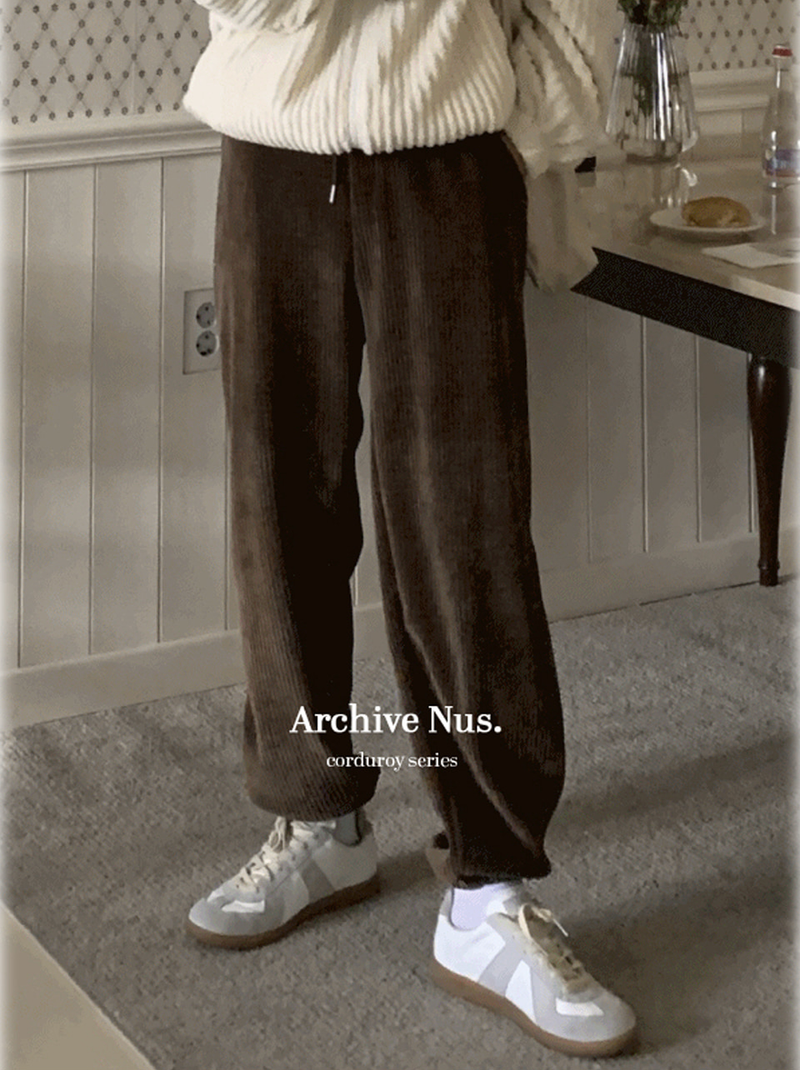 Nus. archive(ナス アーカイブ)の「Nus. Coste Golgi Jogger Pants (Brown)(Pants)」