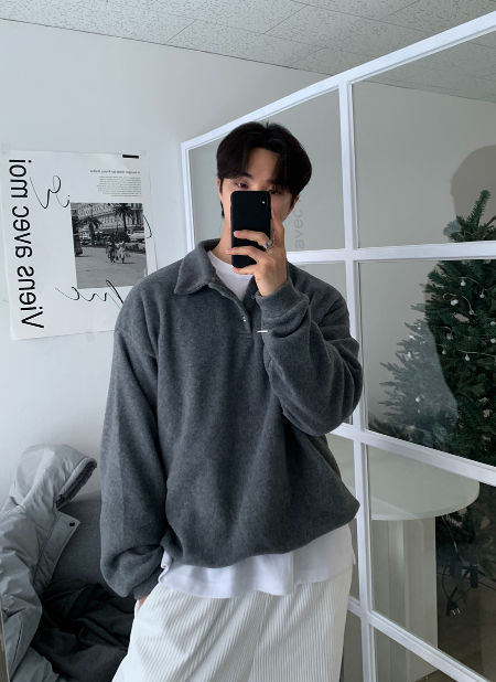 LOOKPLE（ルックプル）の「Mapper Semi Overfit Fleece Collar Man to Man（Tops）」