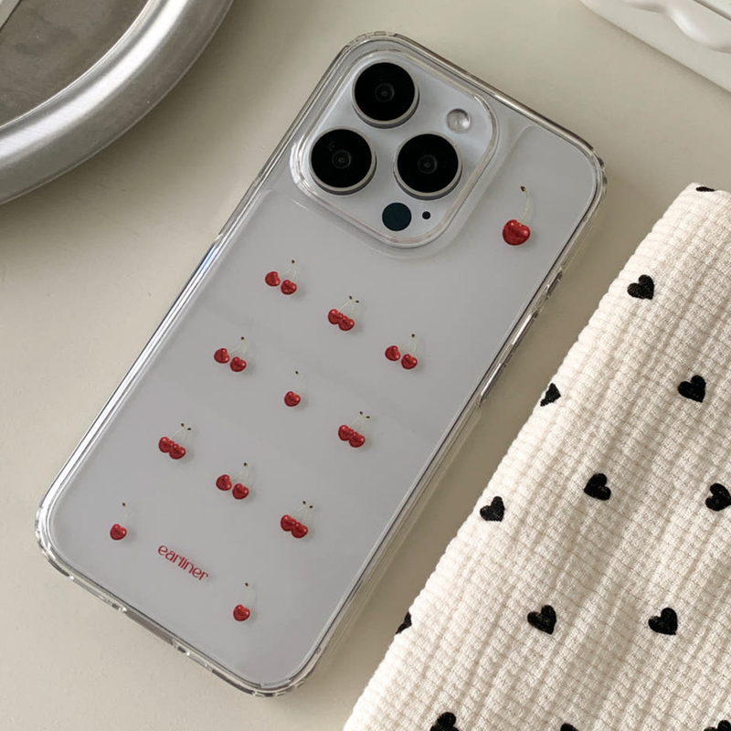 [made] cherry pattern jelly hard case