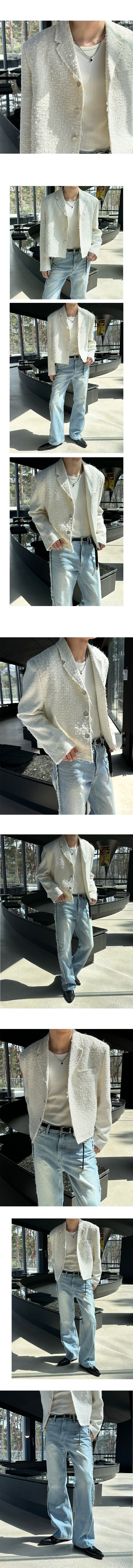 [PREMIUM] Crush glitter tweed jacket(2color)