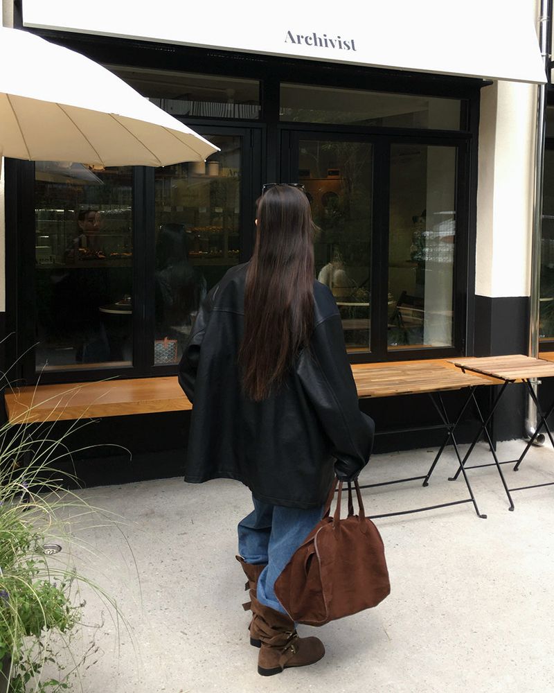 Our Leather Middle Jacket
