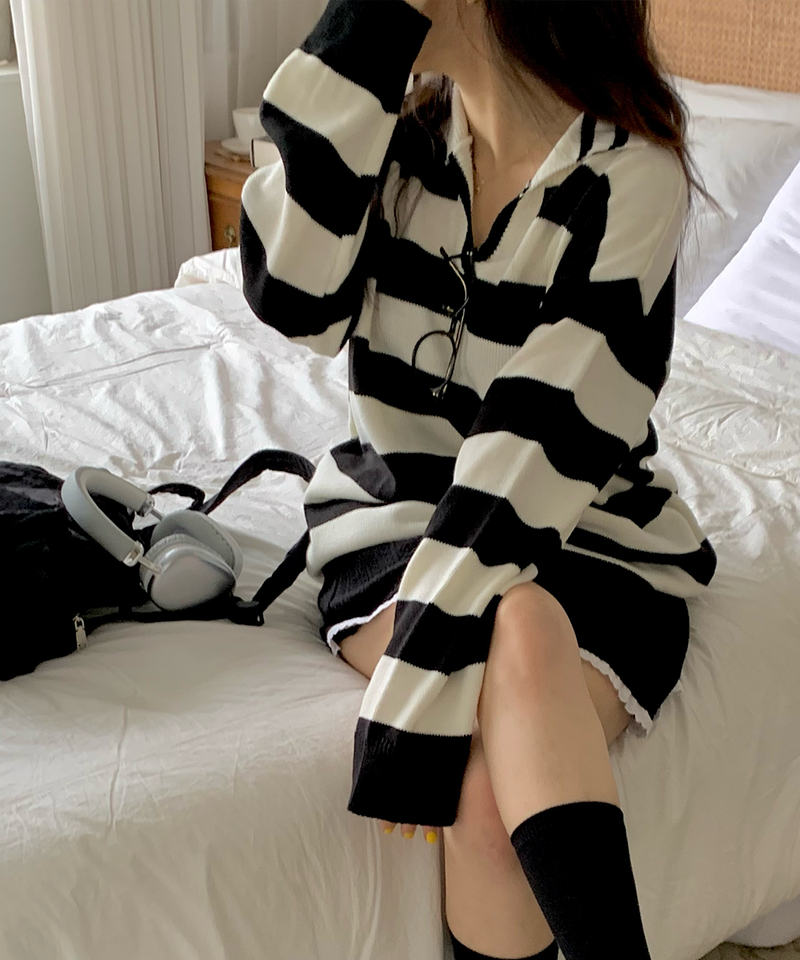 Bold Stripe Collar Knit