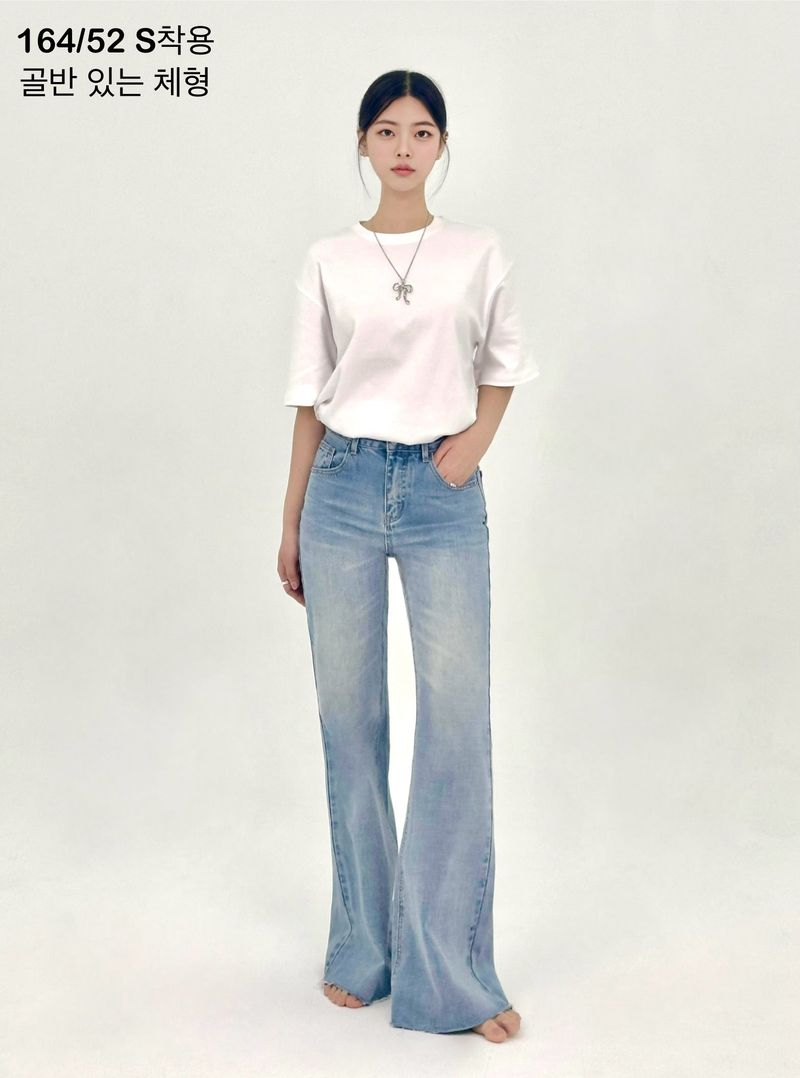 2ND REORDER EMBROIDERED FLARE JEANS code 25101